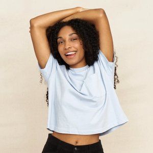 For Days Light Blue 90's Crop Tee